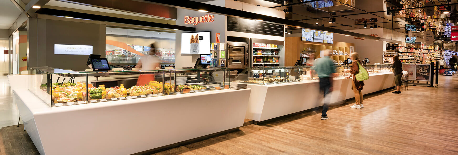 Baguette Filiale Frischetheke und Bistro-Bereich