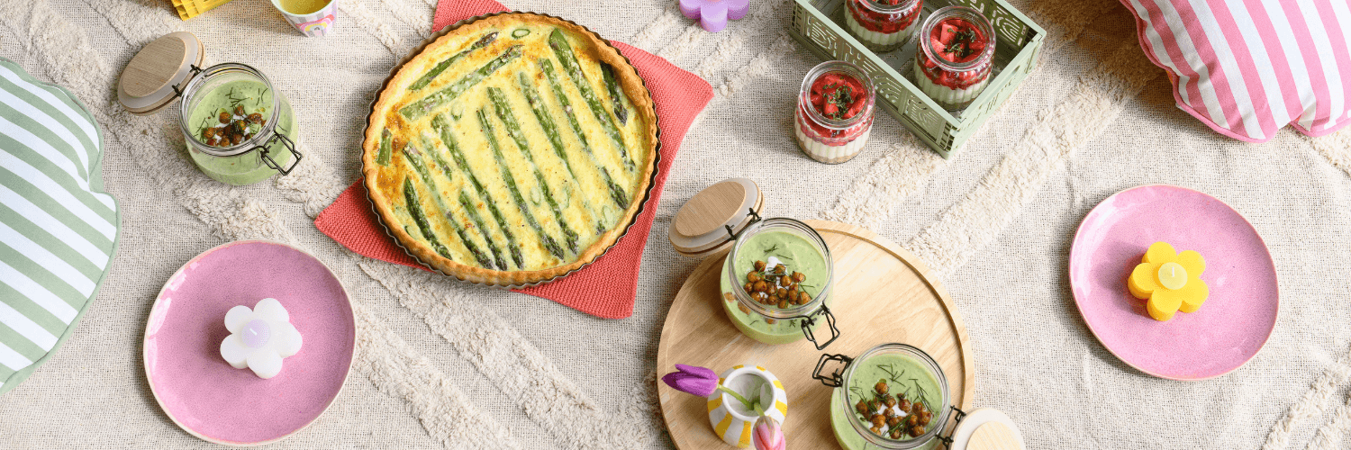 Sommer Rezepte Spargelquiche und Gurken Avocado Suppe